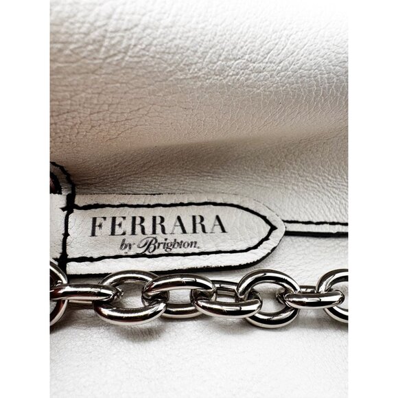 Brighton Ferrara Levia Lorenza Vallera Bucket White Leather Shoulder Bag Braided - Picture 7 of 16